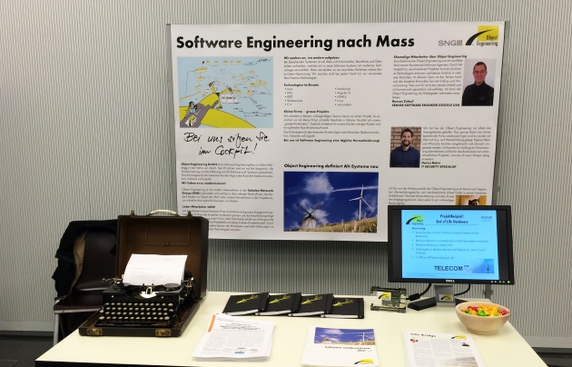 Stand of Object Engineering GmbH at the job exchange in HS Rapperswil.